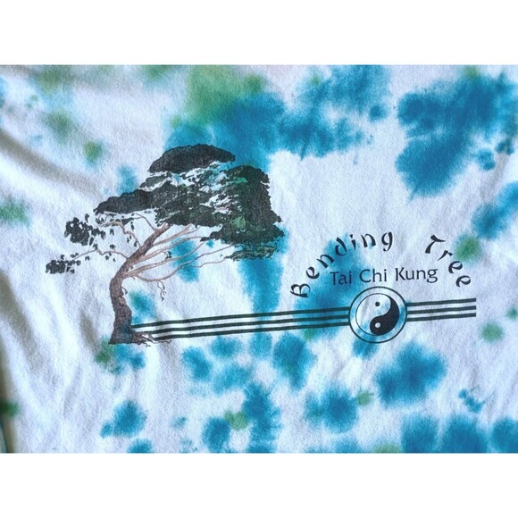 Yin Yang Tie-Dye T-Shirt Men's Large Blue Long Sleeve - Picture 5 of 7